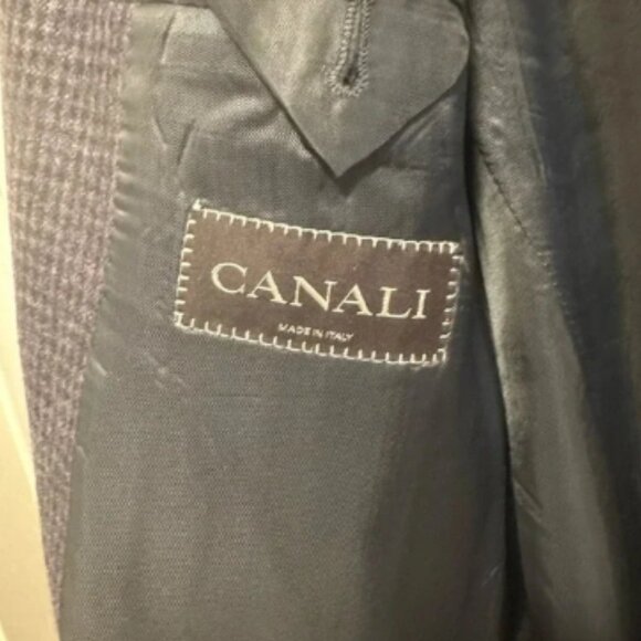 CANALI Wool Cashmere Silk Sport Coat Blazer Purple Plaid Check Italy Size 54 - Picture 7 of 11